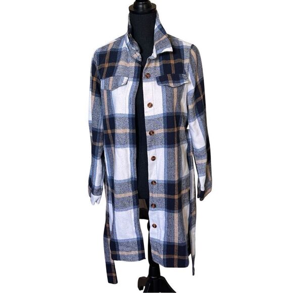 SHEIN Jackets & Blazers - SHEIN LUNE Ladies' Plaid Oversized Peacoat Sz Large